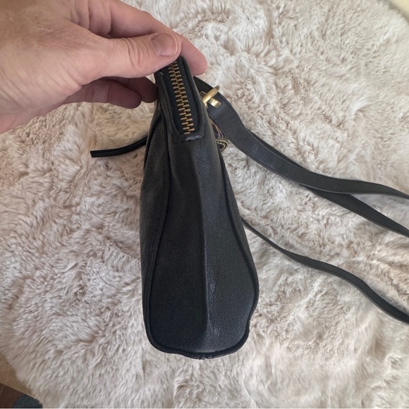 Joy Susan Black Vegan Leather Small Crossbody Wristlet Bag Convertible - Picture 5 of 10